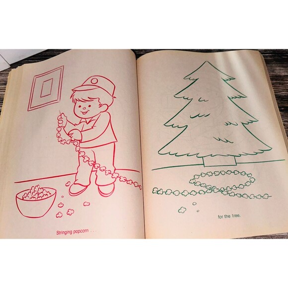 Vtg 1993 Giant Christmas Coloring Activity Book Unused Monty Bear Books - Picture 5 of 7